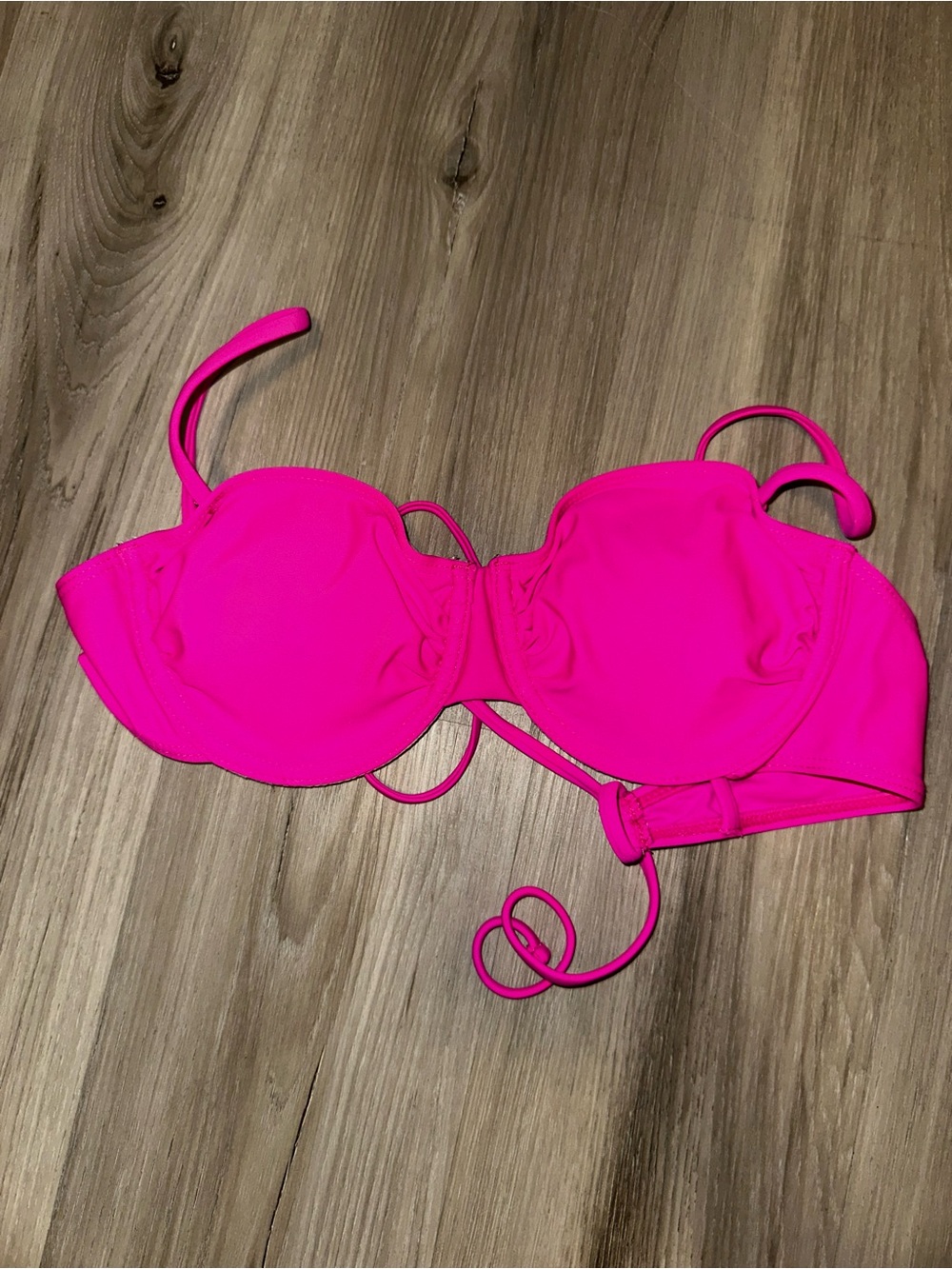 Womans Bright Pink Swim Top - Bandeau Style